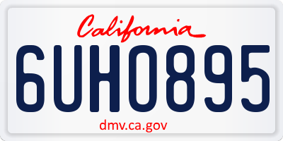 CA license plate 6UHO895