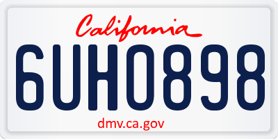 CA license plate 6UHO898