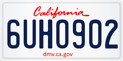 CA license plate 6UHO902