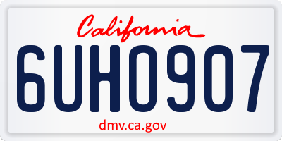 CA license plate 6UHO907