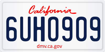 CA license plate 6UHO909