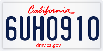 CA license plate 6UHO910