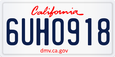 CA license plate 6UHO918