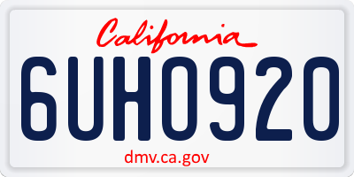 CA license plate 6UHO920