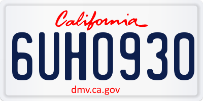 CA license plate 6UHO930