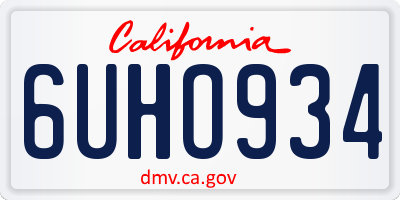 CA license plate 6UHO934