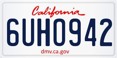 CA license plate 6UHO942