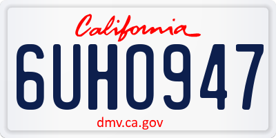 CA license plate 6UHO947