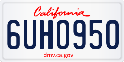 CA license plate 6UHO950