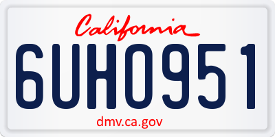 CA license plate 6UHO951
