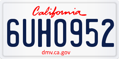 CA license plate 6UHO952