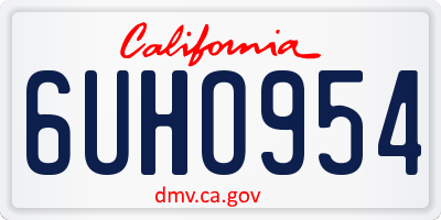 CA license plate 6UHO954