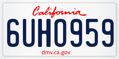CA license plate 6UHO959