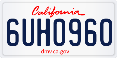 CA license plate 6UHO960