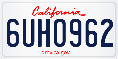 CA license plate 6UHO962