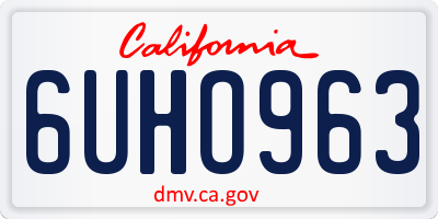 CA license plate 6UHO963