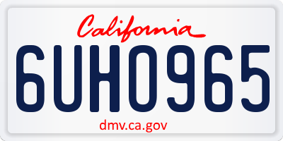 CA license plate 6UHO965