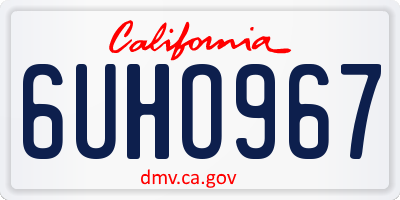 CA license plate 6UHO967