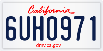 CA license plate 6UHO971
