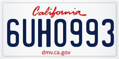 CA license plate 6UHO993