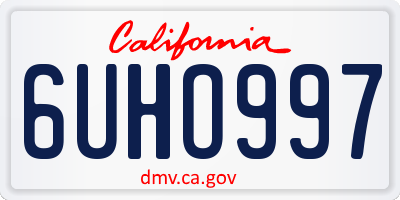 CA license plate 6UHO997