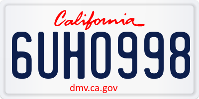 CA license plate 6UHO998