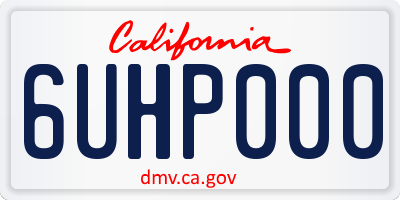 CA license plate 6UHP000
