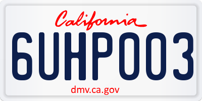 CA license plate 6UHP003