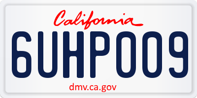 CA license plate 6UHP009
