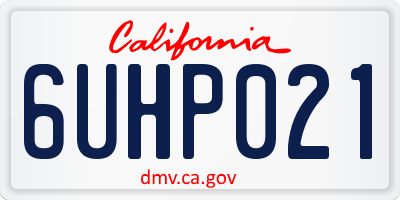 CA license plate 6UHP021