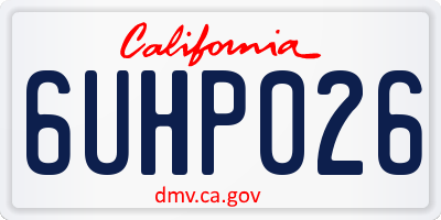 CA license plate 6UHP026