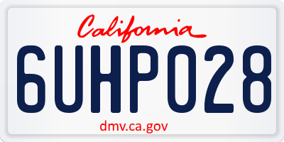CA license plate 6UHP028