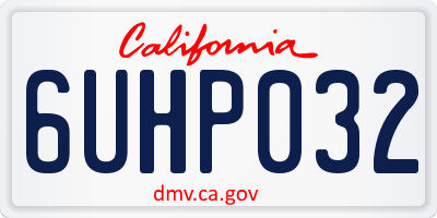 CA license plate 6UHP032