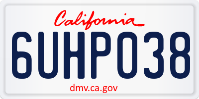 CA license plate 6UHP038