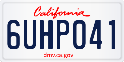 CA license plate 6UHP041