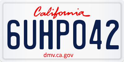 CA license plate 6UHP042