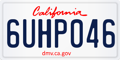 CA license plate 6UHP046