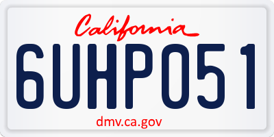 CA license plate 6UHP051