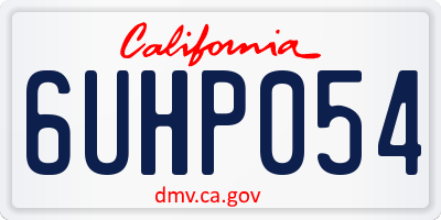 CA license plate 6UHP054