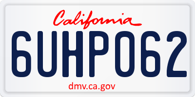 CA license plate 6UHP062