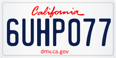 CA license plate 6UHP077