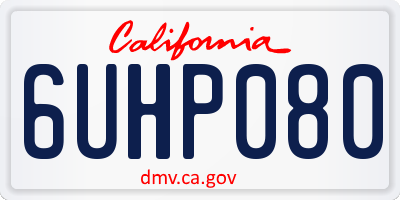 CA license plate 6UHP080