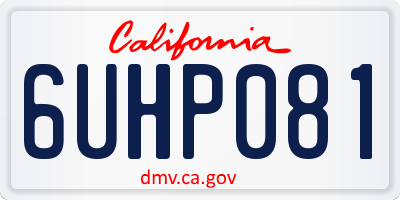 CA license plate 6UHP081