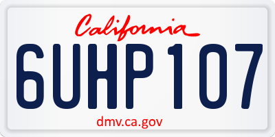 CA license plate 6UHP107