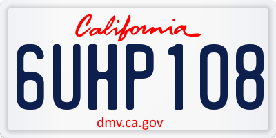 CA license plate 6UHP108