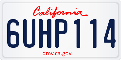 CA license plate 6UHP114