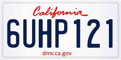 CA license plate 6UHP121