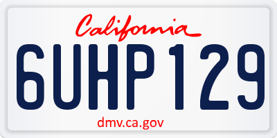 CA license plate 6UHP129