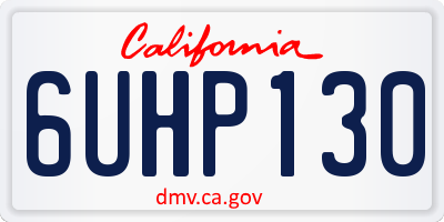 CA license plate 6UHP130
