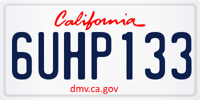 CA license plate 6UHP133